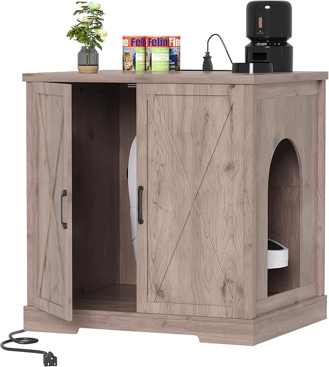 Heybly 34.5" Litter Box Enclosure, Large Robot Cabinet by HEYBLY