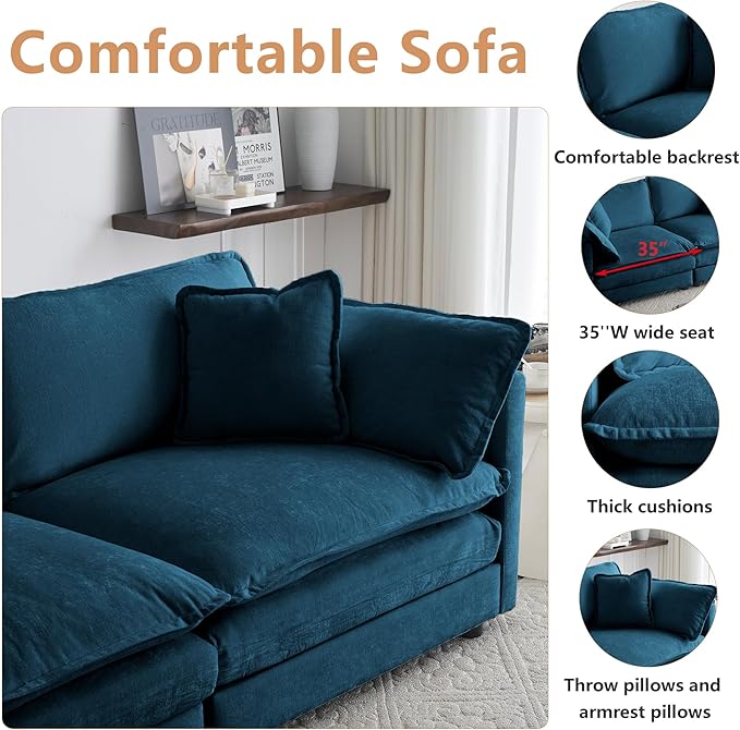 mikibama Modular Sectional Sofa, 146.5 Inch U Shaped Couch Set - Image 3