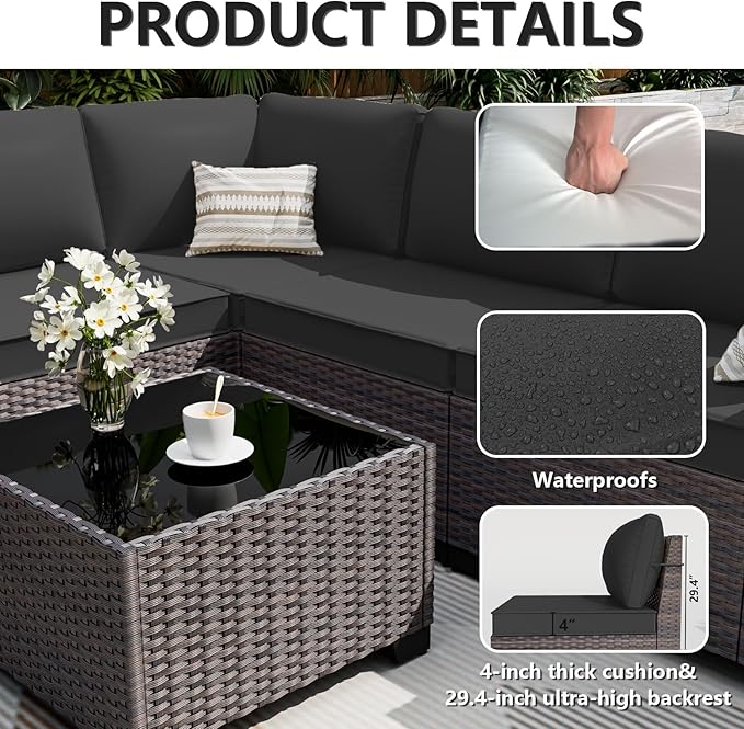 ALAULM 13 Pieces Outdoor Patio Furniture Set - Image 4