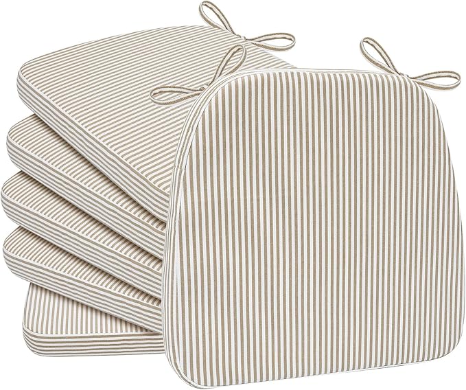 AAAAAcessories D-Shaped Chair Cushions, Machine-Washable Cover, Natural Sand by AAAAAcessories