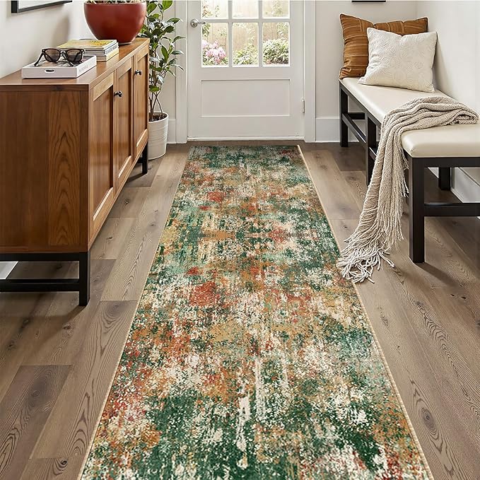 RELEANY Washable Area Rugs 2'x10' Non-Slip Modern Abstract Soft by RELEANY