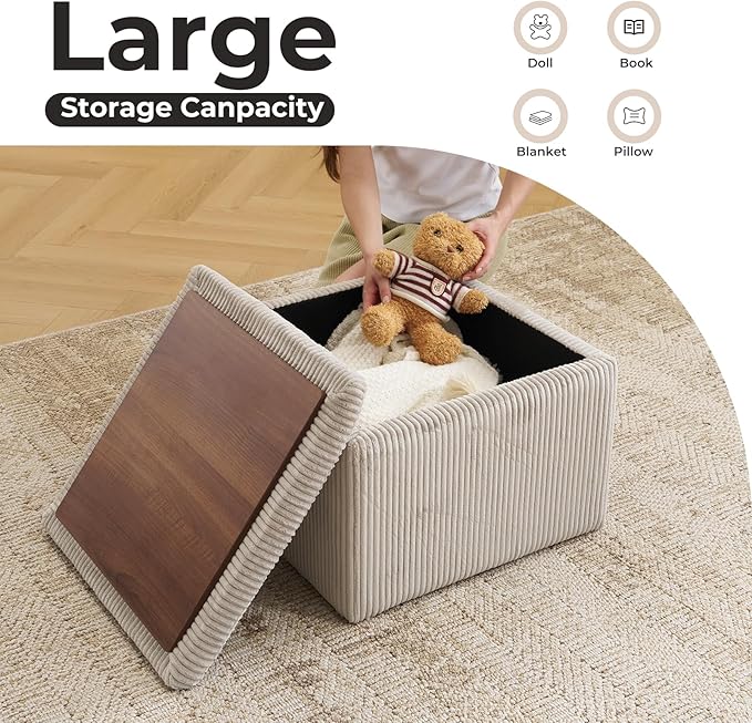 Cube Storage Ottoman, Ottoman Footstool - Image 4