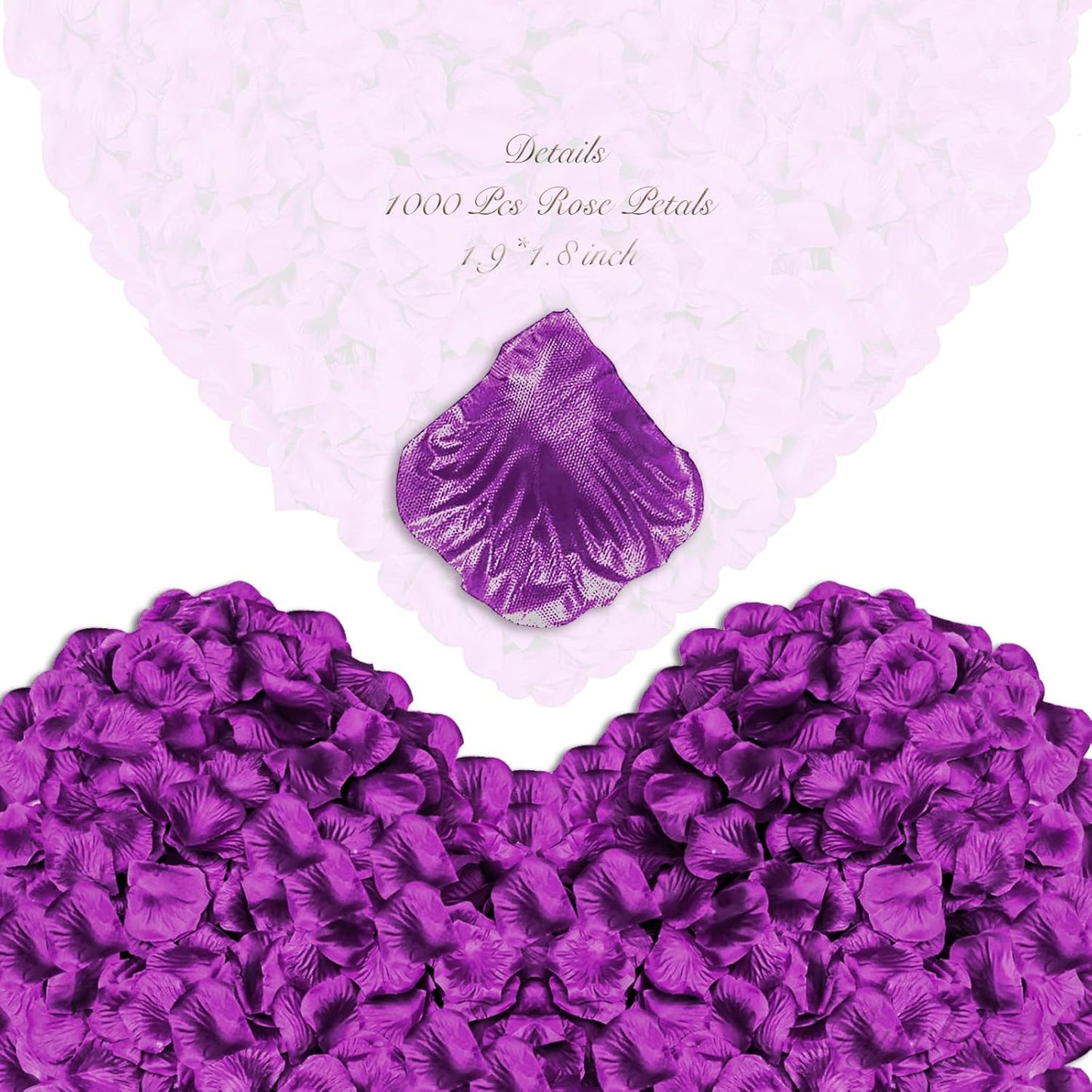 2000 pcs Rose Petals, Artificial Flower Petals Fake Rose Petals for Romantic Night,Wedding,Proposal Anniversary Flower Decorations (Deep Purple)