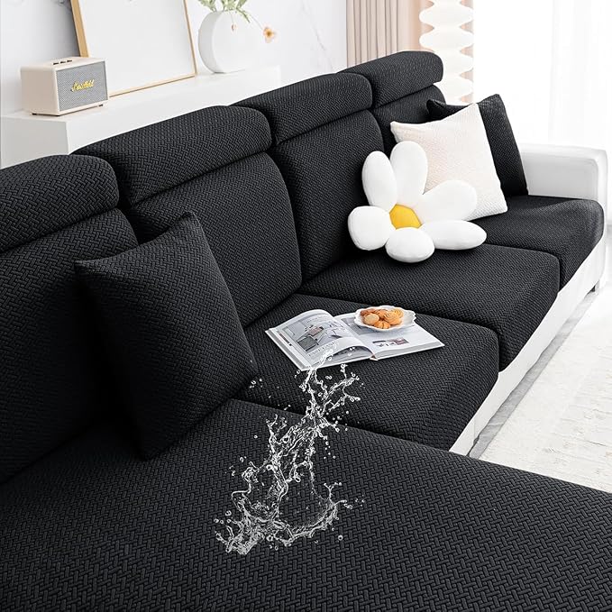 Smiry Waterproof Couch Cushion Covers, Stretch Jacquard Sectional Couch Covers by Smiry