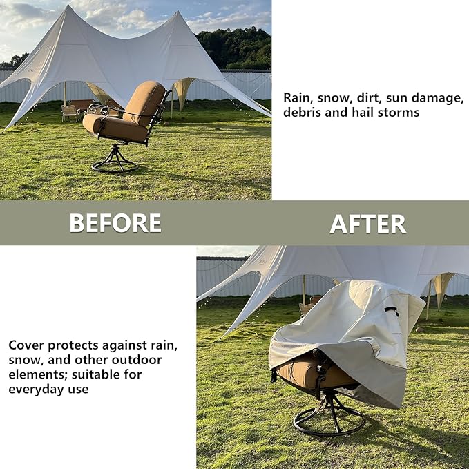 Outdoor Swivel Lounge Chair Cover 2 Pack, Waterproof Heavy Duty Outdoor Chair - Image 5