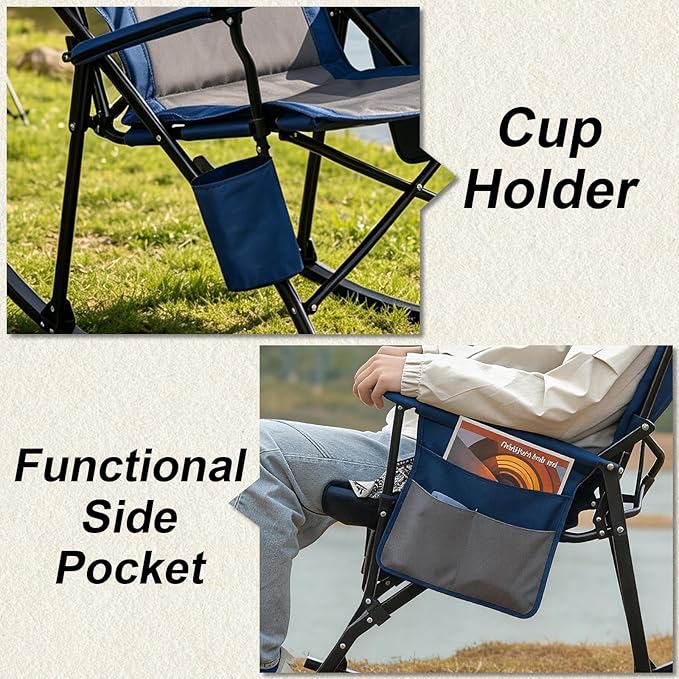 Romswi 2 Pack High Back Portable Rocking Chair - Image 7