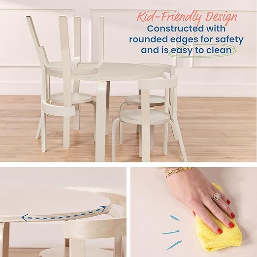 ECR4Kids Bentwood Table and Curved Back Chair Set, Kids Furniture - Image 5