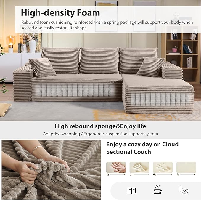 107.5" Cloud Sectional Couch - Image 6