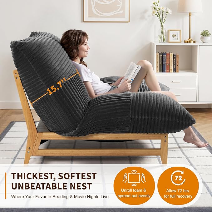 Oversized Cloud-Like Couch Single Seat, Extra-deep Seat Soft - Image 4