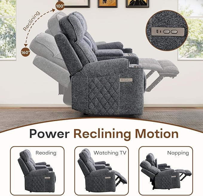 HAOMARKETS Electric Reclining Loveseat Couch - Image 3
