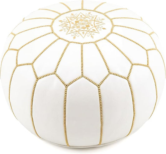 Marrakesh Gallery Genuine Leather Round Pouf Unstuffed by MarrakeshGallery