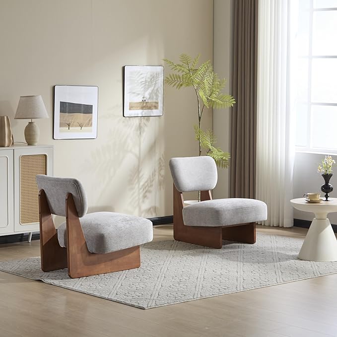 GDFStudio Upholstered Armless Accent Chairs Set of 2 Modern Side Chair - Image 7