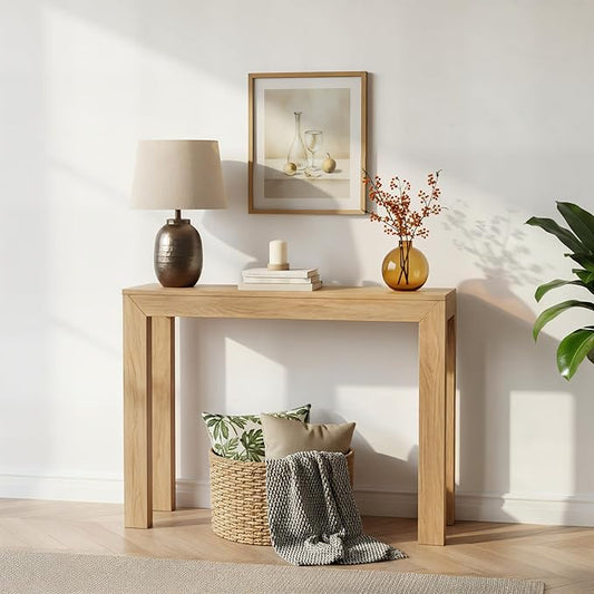 Plank+Beam Modern Solid Wood Console Table, 46 Inch, Sofa Table, Narrow by PlankBeam