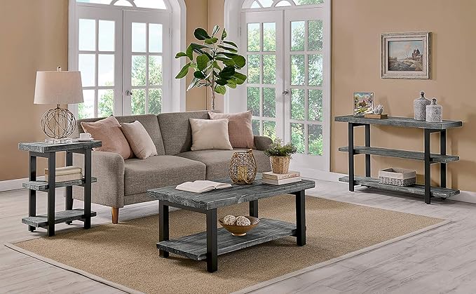 Alaterre Furniture Pomona Living Room 3-Tier Solid Wood End Table - Image 6