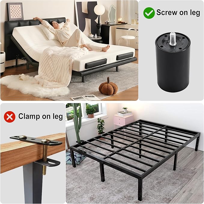 Adjustable Bed Legs for Adjustable Bed Base Frame, Screw in Bed Feet - Image 4