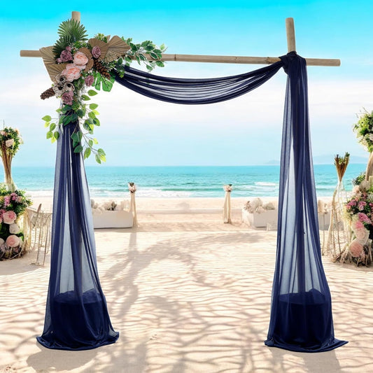 MDS Halloween Chiffon Draping Fabric - 1 Panel, 30" Wide x 20ft Long - Sheer Spooky Arbor & Canopy Drapery for Haunted House Backdrops, Party Ceilings, DIY Costumes & Themed Events - Navy Blue