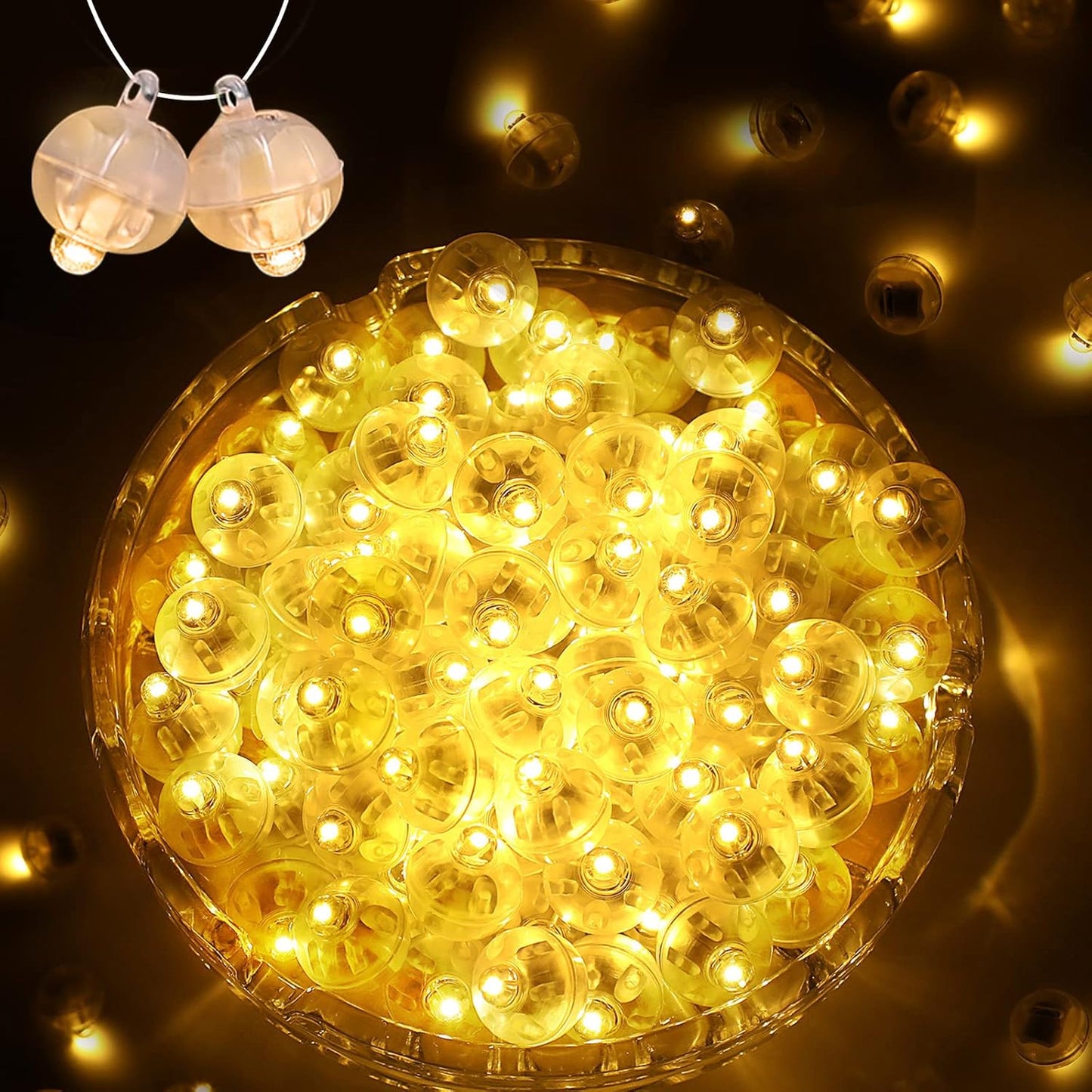 50PCs Mini Led Lights, Flash Led Balloons Light for Party Decorations Neon Party Lights for Paper Lantern Easter Eggs Birthday Party Wedding Halloween Christmas Decoration-Blinking Warm White