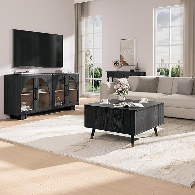 JOINICE Black Lift Top Coffee Table - Image 7