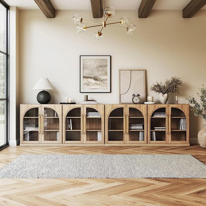 BELLEZE Set of 2 65" Arched Sideboard - Image 5