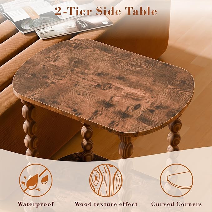 2-Tier Side Table, Small End Table - Image 5