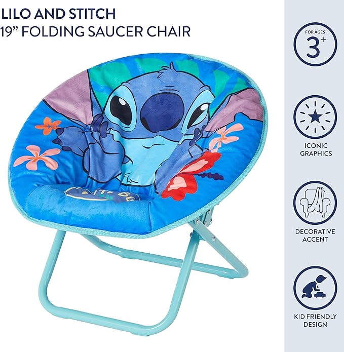 Disney Stitch 19” Frame Folding Toddler Saucer™ Chair - Image 4