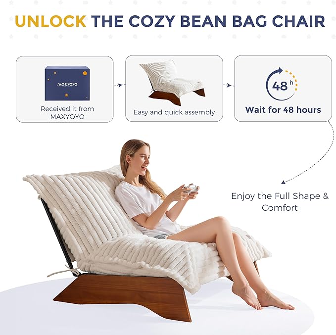 MAXYOYO Adjustable Living Room Chair, 3-Position Bean Bag Chair - Image 8