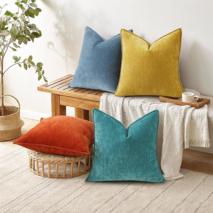decorUhome Summer Couch Euro Sham Throw Pillow Covers 22x22 Set of 2, - Image 7
