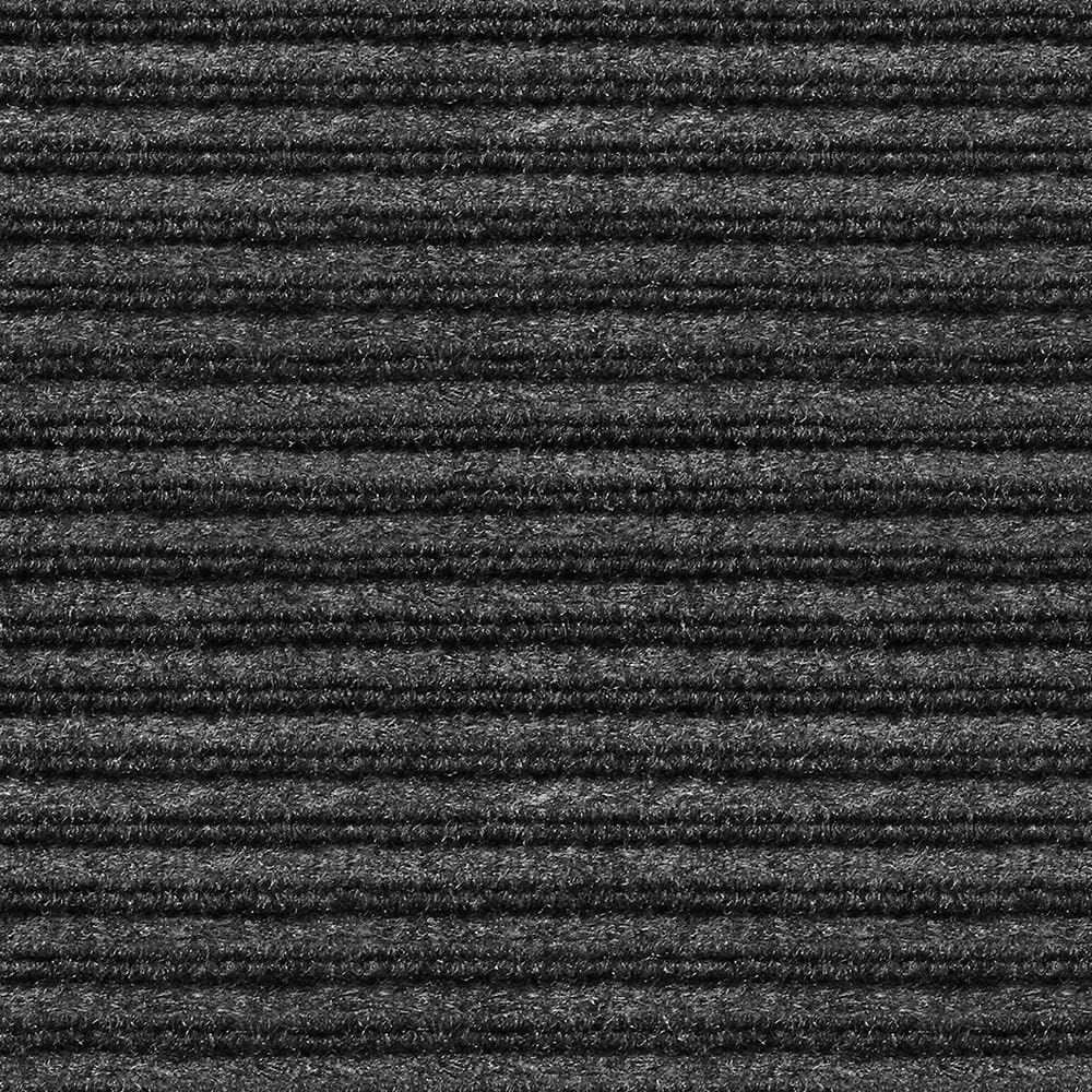 House, Home and More Indoor Outdoor Double-Ribbed Carpet Runner with Skid-Resistant Rubber Backing - Smokey Black - 3 Feet x 50 Feet