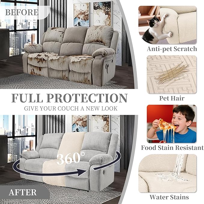 100% Waterproof Sectional Recliner Couch Covers - Image 6