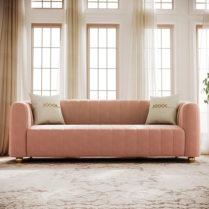 KEAI 83.46" Velvet Couch for Living Room Large Modern Sofa - Image 9