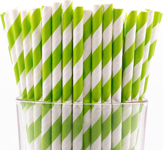 Pack of 900 Green Swirls Biodegradable 4-Ply Paper Drinking Straws (Compostable, Non-toxic, BPA-free)