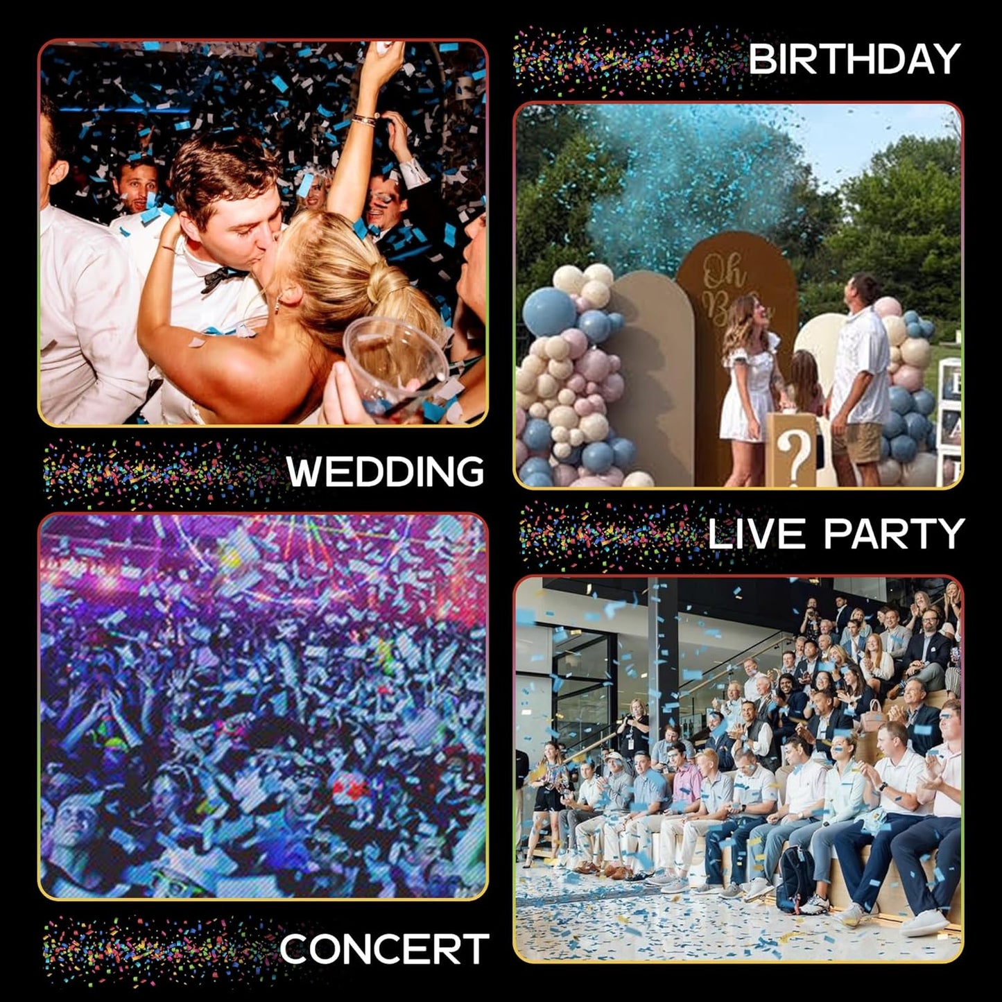 Ultimate Confetti, Turquoise Color Biodegradable Confetti - Rectangular Fluttering Tissue Paper Confetti for Cannon and Launcher use – Best for Wedding, Parties, Concerts and Live Events - 1 lb, 16 oz