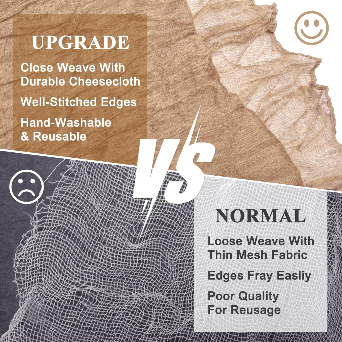 Asee'm 2pcs Cheesecloth Table Runner 120 Inches Long Nude Boho Gauze Cheese Cloth Runner 10FT Rustic Sheer Table Runners for Christmas Wedding Party Baby Shower Spring Easter Decoration