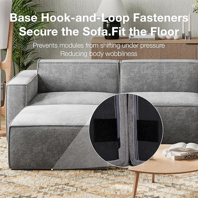 Novilla 84.3" Modular Sectional Sofa, No Assembly Cloud Sectional Couch - Image 4