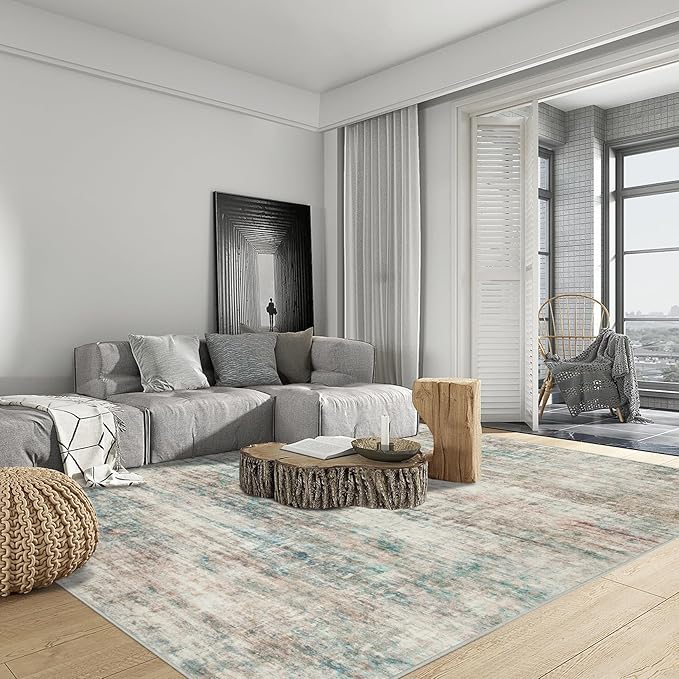 4x6 Area Rugs Washable Rug: Modern Abstract Living Room Rug Soft Anti-Skid Thin - Image 3