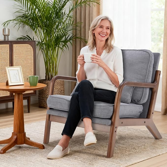 DUMOS Mid Century Accent Chair, Modern Living Room Chair - Image 4