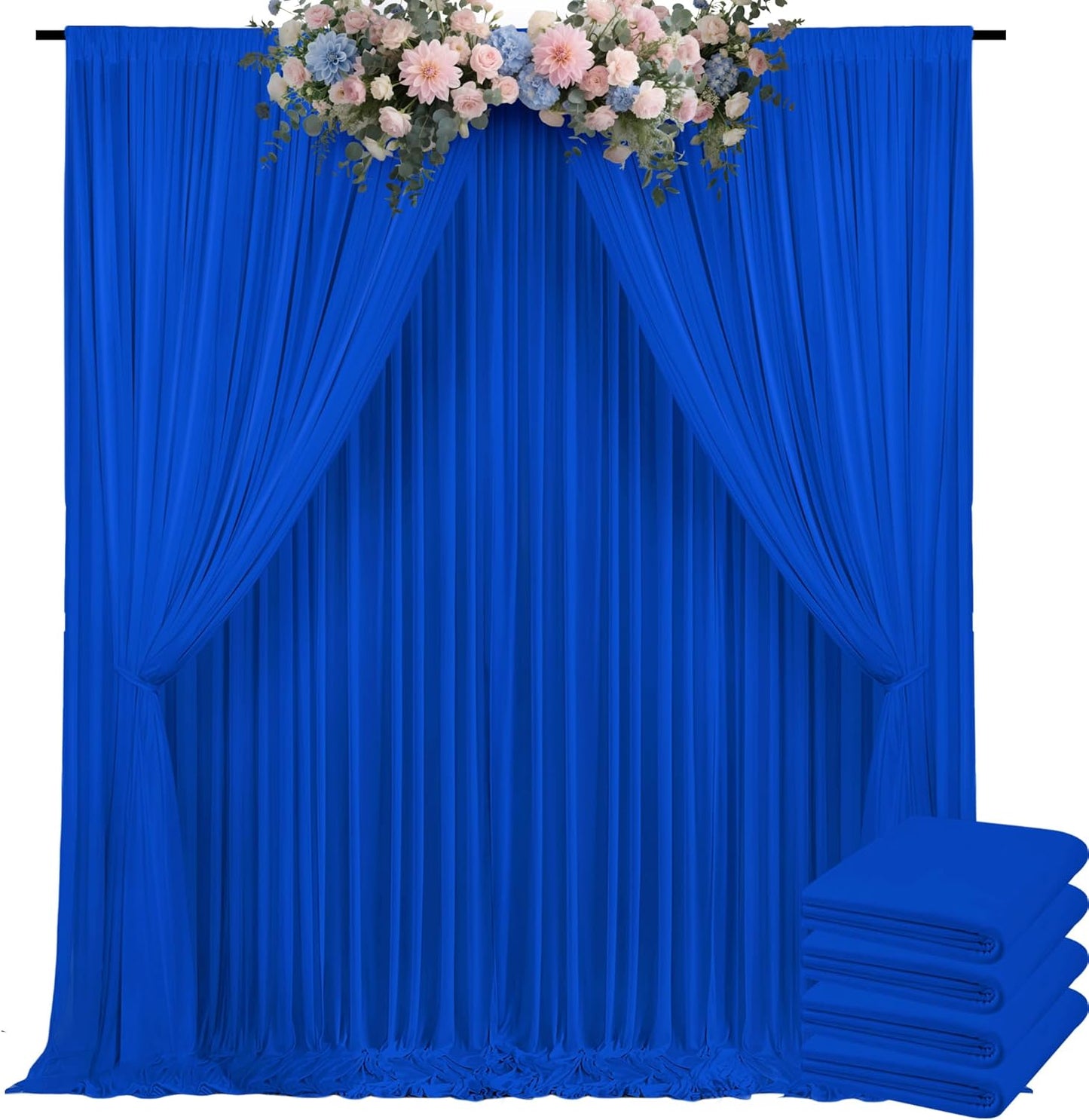 20x10ft Backdrop Curtains for Parties, 4 Panels 5x10ft Photography Backdrop Curtain with Rod Pocket,Backdrop Polyester Background Drapes,Wedding Backdrop Drapes for Birthday Baby Shower Home Decor