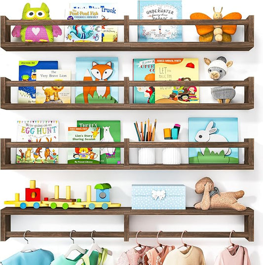 Fixwal Nursery Book Shelves, 32 Inch Floating Bookshelves by Fixwal