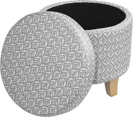 HomePop Upholstered Round Storage Ottoman|Homepop Home Décor|Upholstered Round by HomePop