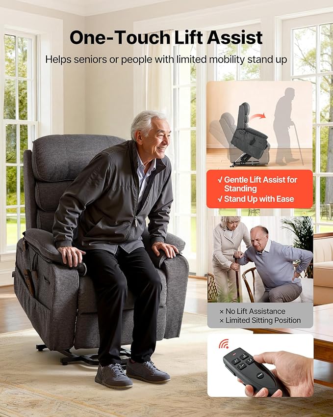 VEVOR Power Lift Recliner Chair, Dual Motor Lift Chair - Image 6