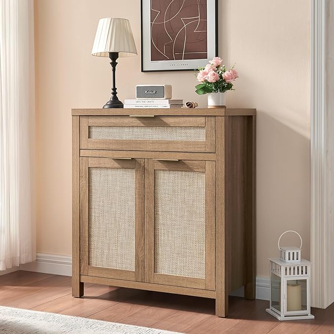 HOKYHOKY Rattan Sideboard Buffet Cabinet, Boho Storage Cabinet - Image 2