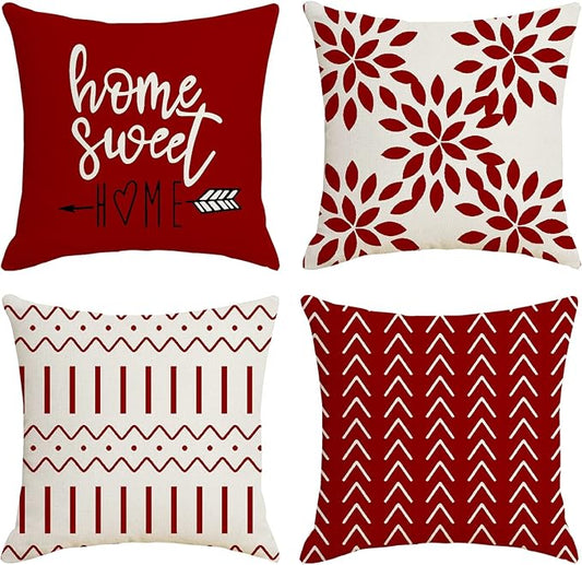YCOLL Christmas Pillow Covers 20x20 Set of 4, Modern Sofa Throw Pillow Cover by PillowCoversExpert