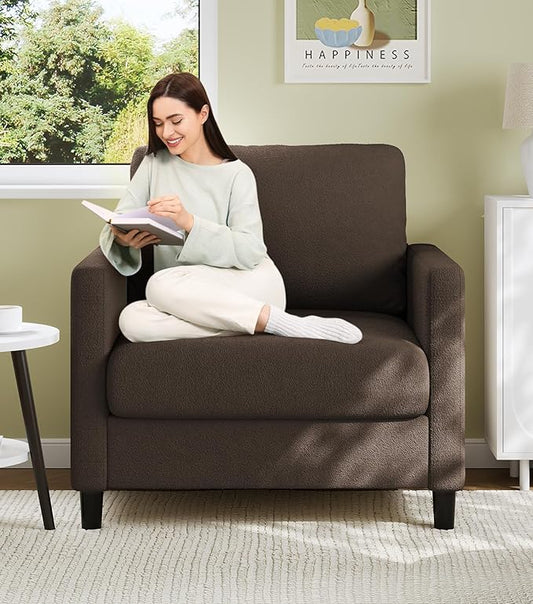 Welzona Sofa Accent Chair, Tool-Free Setup Living Room Accent Chairs, Comfy Arm by WelzonaDirect