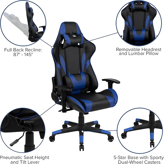 Flash Furniture X20 Gaming Chair Racing Office Ergonomic Computer PC Adjustable - Image 4
