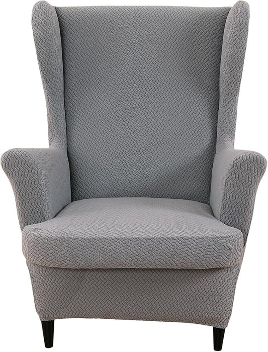 HAOYONG Jacquard Wingback Chair Cover Thickening Armchair Covers 2 Pieces by HAOYONG