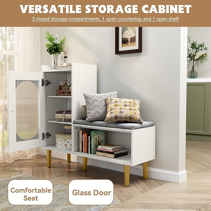 HLR Storage Bench Set of 2, L-Shaped Storage Cabinet - Image 3