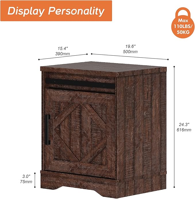 WAMPAT 24.3-inch Tall Farmhouse End Table - Image 2