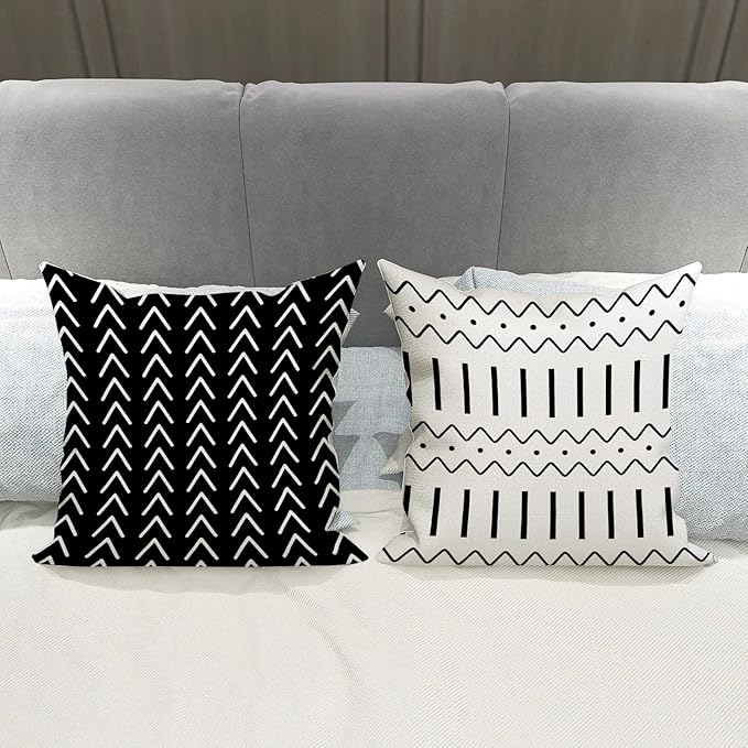 YCOLL Pillow Covers 16x16 Set of 4, Modern Sofa Throw Pillow Cover, Decorative - Image 4