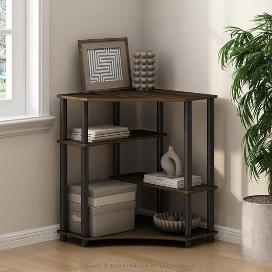 Furinno Turn-N-Tube Storage Shelves, 4-Tier Corner Shelf, Toolless Assembly by Furinno-FitsYourSpaceFitsYourBudget