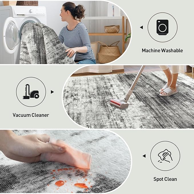 6x9 Area Rugs Washable Rug: Large Modern Abstract Living Room Rug Soft - Image 4